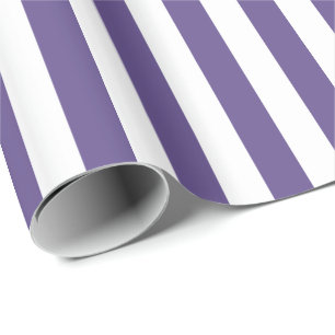 Ultra Violett Lila und Weiß gestreift Geschenkpapier
