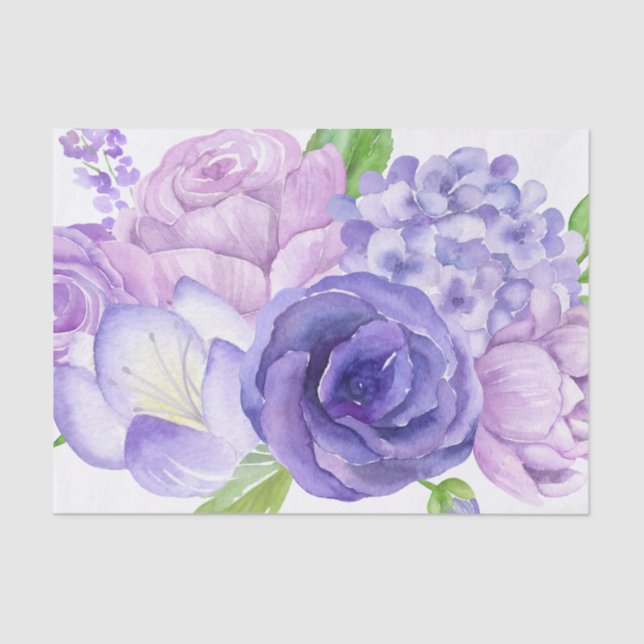 Ultra-Violett-Wasserfarben-Blüte Seidenpapier (Vorderseite)