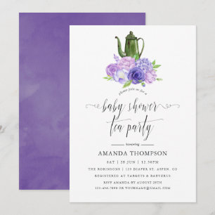 Ultra Violette Baby Shower-Teeparty für Mädchen Einladung