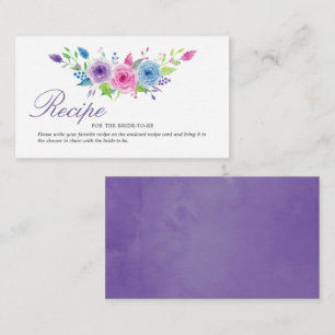Ultra Violette Hochzeitsdusche Rezept Einlage Nr. Mitteilungskarte