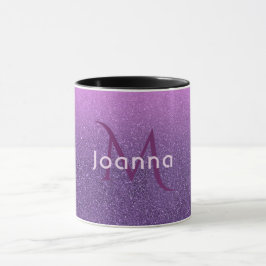 Ultra violette Imitate Glitzer und gürtelrosa mit  Tasse