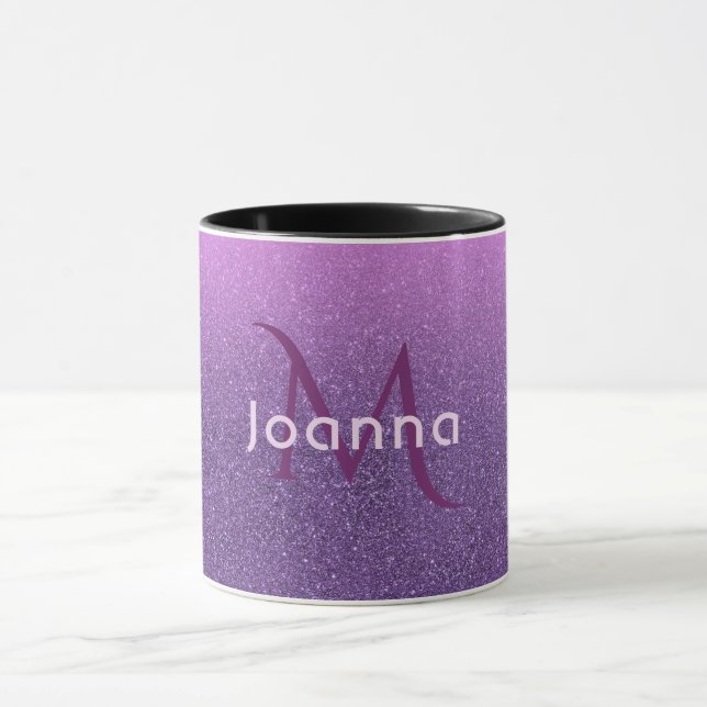 Ultra violette Imitate Glitzer und gürtelrosa mit  Tasse (Zentrum)
