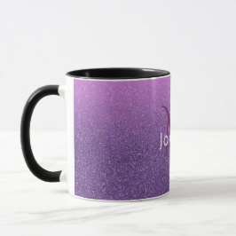Ultra violette Imitate Glitzer und gürtelrosa mit  Tasse