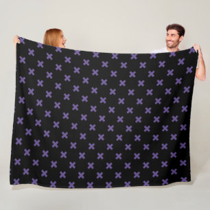 Ultra violette Kreuzstiche auf schwarz Fleecedecke
