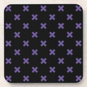 Ultra violette Kreuzstiche auf schwarz Getränkeuntersetzer