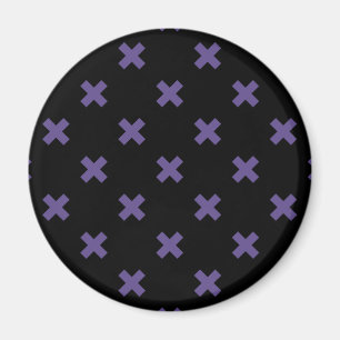 Ultra violette Kreuzstiche auf schwarz Magnet