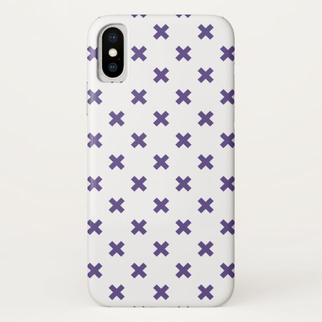 Ultra violette Kreuzstiche auf weiß Case-Mate iPhone Hülle (Rückseite)