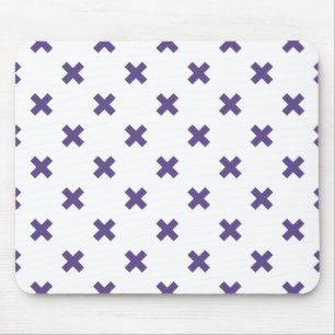 Ultra violette Kreuzstiche auf weiß Mousepad
