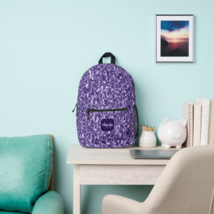 Ultra-violette lila-Glitzer-Glitzern Monogramm Bedruckter Rucksack