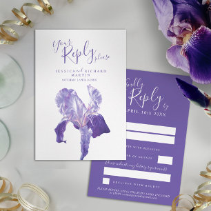 Ultra violette lila Iris Blume Hochzeit RSVP Karte