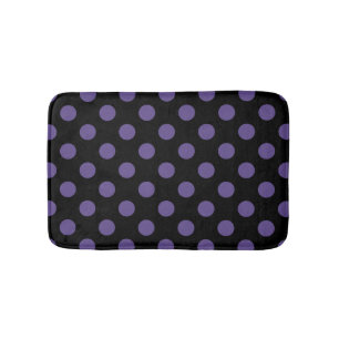 Ultra violette Polka Punkte auf schwarz Badematte