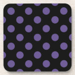 Ultra violette Polka Punkte auf schwarz Getränkeuntersetzer<br><div class="desc">Pantone's Farbe des Jahres für 2018 ist ultraviolett.</div>