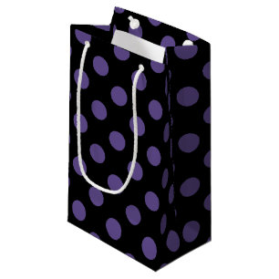 Ultra violette Polka Punkte auf schwarz Kleine Geschenktüte