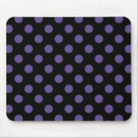 Ultra violette Polka Punkte auf schwarz Mousepad<br><div class="desc">Pantone's Farbe des Jahres für 2018 ist ultraviolett.</div>