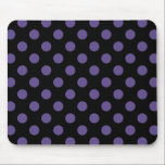 Ultra violette Polka Punkte auf schwarz Mousepad<br><div class="desc">Pantone's Farbe des Jahres für 2018 ist ultraviolett.</div>