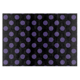 Ultra violette Polka Punkte auf schwarz Schneidebrett
