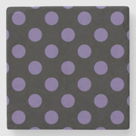 Ultra violette Polka Punkte auf schwarz Steinuntersetzer