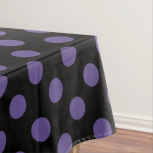 Ultra violette Polka Punkte auf schwarz Tischdecke