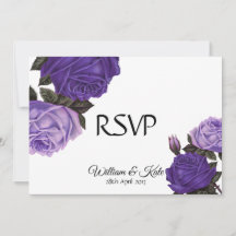 Ultra violette Rosen doppelseitige Hochzeits-RSVP