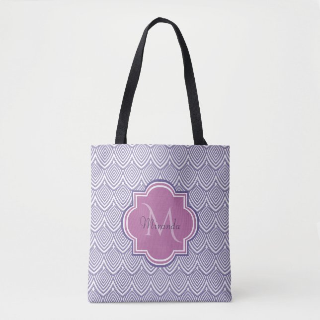 Ultra-violette Scallops Orchid Monogram Name (Vorderseite)
