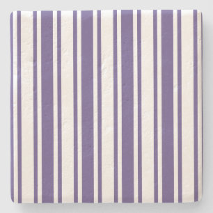 Ultra violette und weiße Candy-Streifen Steinuntersetzer