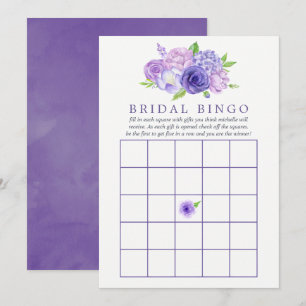 Ultra Violette Wasserfarbe Florale Brautparty Bing Einladung