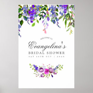 Ultra Violette Wasserfarbe Junggesellinnen-Abschie Poster