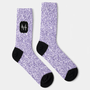 Ultra violettes Licht lila Glitter Funkeln Monogra Socken