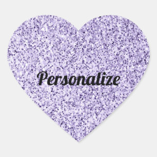 Ultra violettes Licht lila Glitter funkelt Custom Herz-Aufkleber