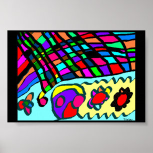 Ultraabstrakte Kunst auf schwarzem Poster