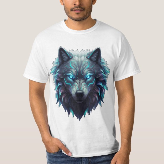 Ultradetailiertes 3D Wolf Apparel - kühne Neon Wil T-Shirt (Vorderseite)