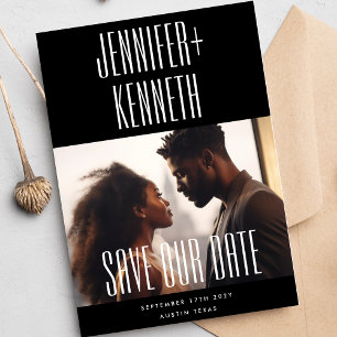 Ultraeinfache, moderne, bearbeitbare Foto-Namen Ho Save The Date