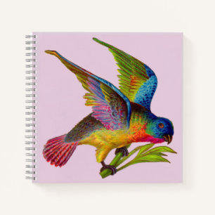 ultralfarbener Viktorianischer Vogeldruck Notizbuch