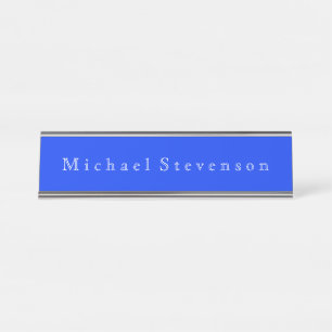 Ultramarin Blau Elegante Moderne Geschäftswelt Schreibtischnamensplakette