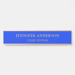 Ultramarin Blau Gold Professional Modern Schlicht Türschild