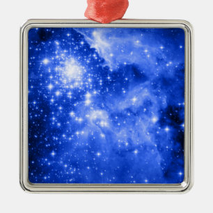 Ultramarinblaue Sterne Ornament Aus Metall