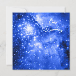 Ultramarine blaue Sterne Kosmische Hochzeit Einladung