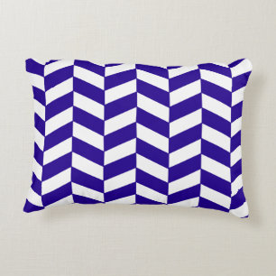 Ultramarine Blue Herringbone Dekokissen