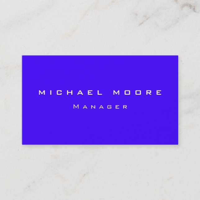 Ultramarine Blue Manager Business Card Visitenkarte (Vorderseite)