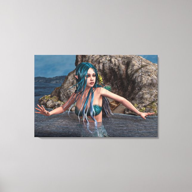 Ultramarine Mermaid Leinwanddruck (Vorderseite)