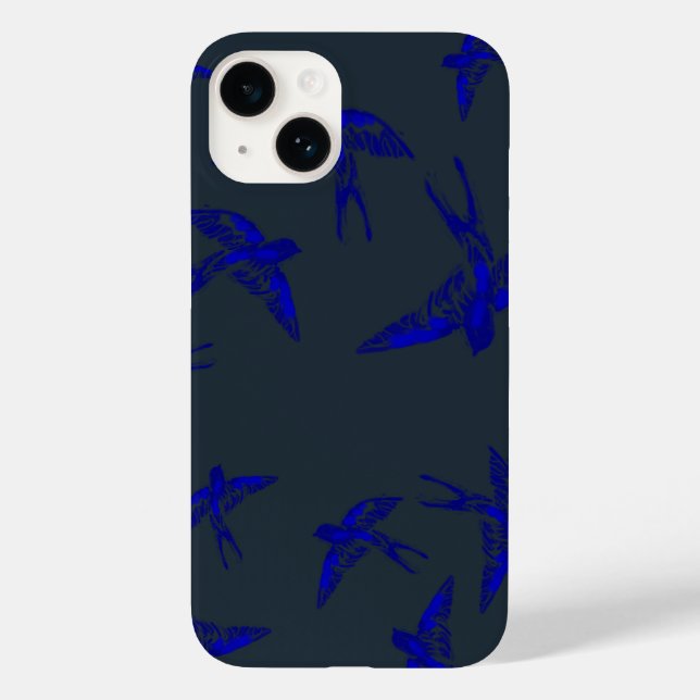 Ultramarine Swallow iPhone 14 Fall Case-Mate iPhone Hülle (Rückseite)