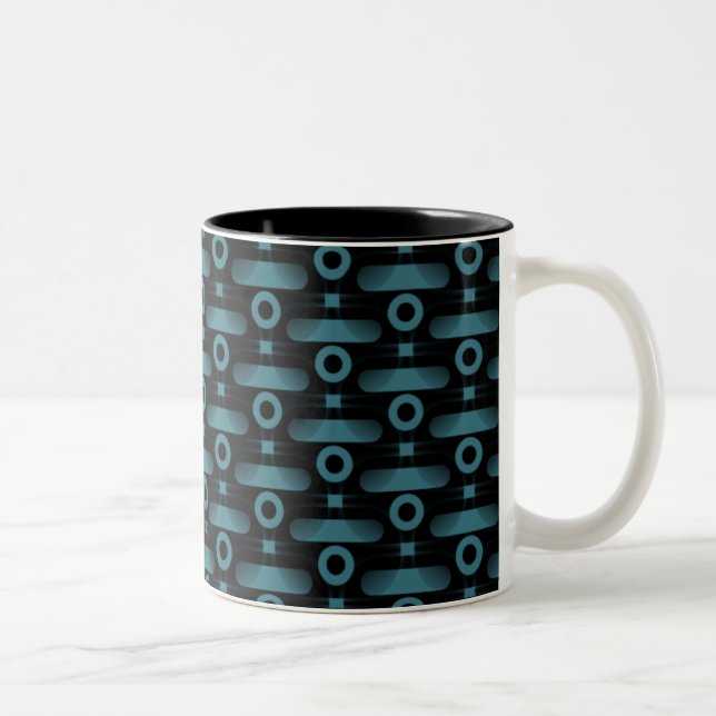 Ultramoderne Abstrakte Tasse, Türkis Zweifarbige Tasse (Rechts)