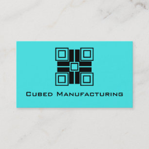 Ultramoderne Blöcke Horizontale Visitenkarte, Aqua Visitenkarte
