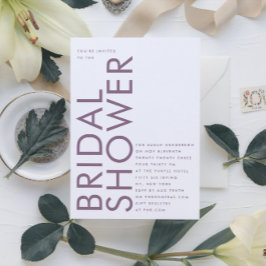 Ultramoderne Editierbare Lila und weiße Bridal Einladung