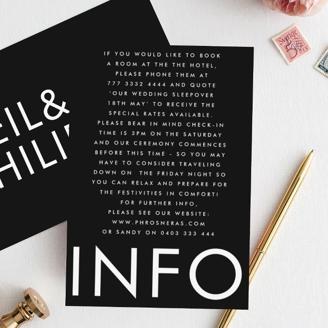 Ultramoderne, große, fette Namen, die Hochzeitsdet Begleitkarte (Von Creator hochgeladen)