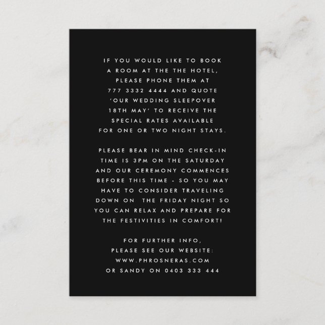 Ultramoderne, kühne Namen Big Simple Wedding Begleitkarte (Vorderseite)