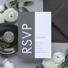 Ultramoderne, muffige Große Monogramm-Hochzeit RSVP Karte