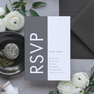 Ultramoderne, muffige Große Monogramm-Hochzeit RSVP Karte