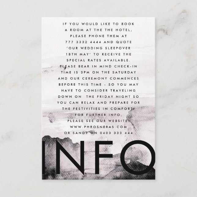 Ultramoderne neutrale Hochzeit Begleitkarte (Vorderseite)