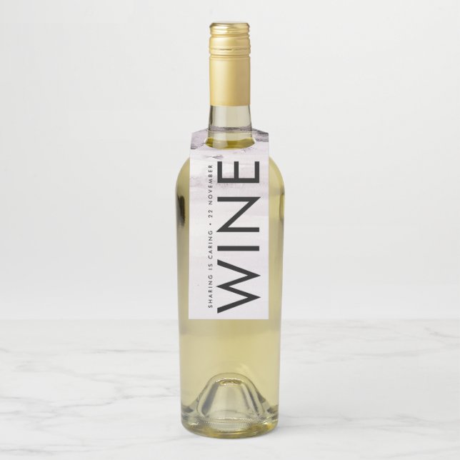 Ultramoderne neutrale Hochzeit Flaschenanhänger (Auf Flasche)